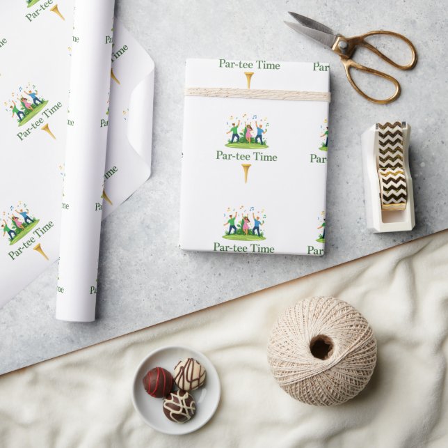 Papier Cadeau Par-tee Time Golf | Cadeau Amusant (Artisanat)