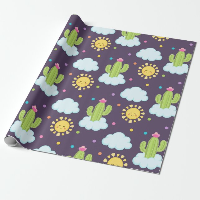 Papier Cadeau Paradis Succulent (Déroulé)
