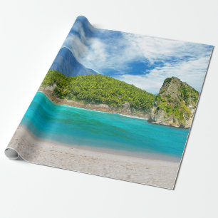 Papier Cadeau Paradis tropical de palmier de plage sablonneuse