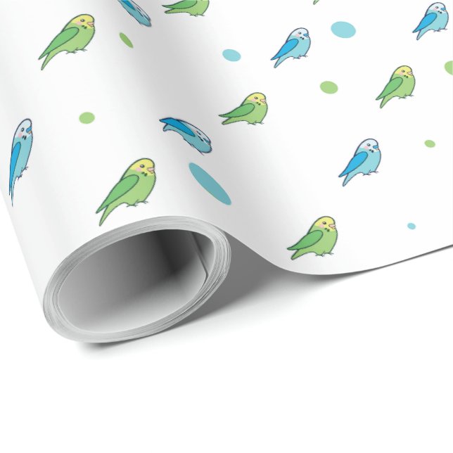 Papier Cadeau Parakeet polka dot wrapping paper (Coin rond)