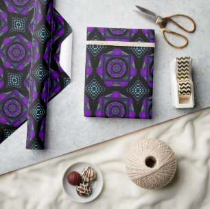 Papier cadeau parapluie & cœurs violets .7
