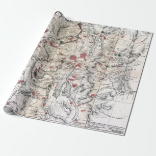 Papier Cadeau Parc national Vintage de Yellowstone Topographie