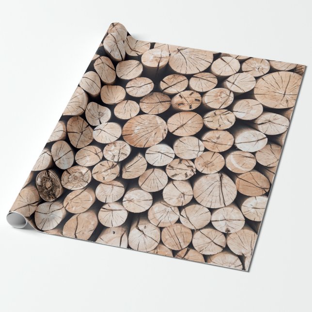 Papier Cadeau Parcelle en bois Brown (Déroulé)