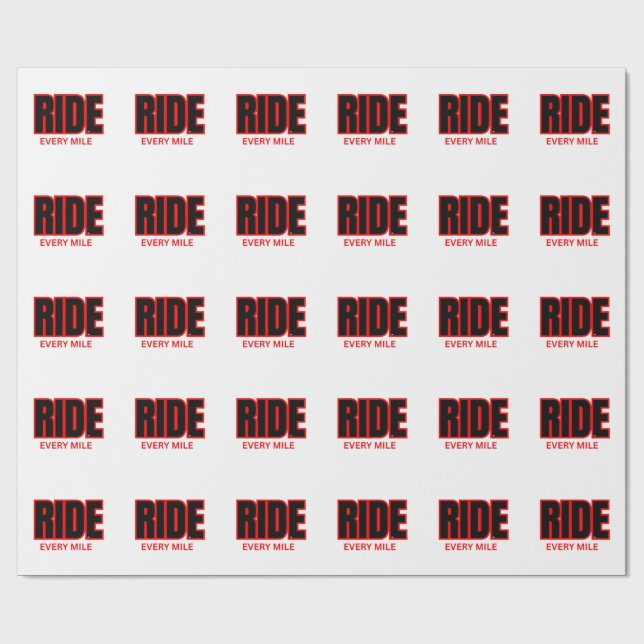 Papier Cadeau Parcourez Chaque Mile – Typographie d'Aventure Mot (Plat)