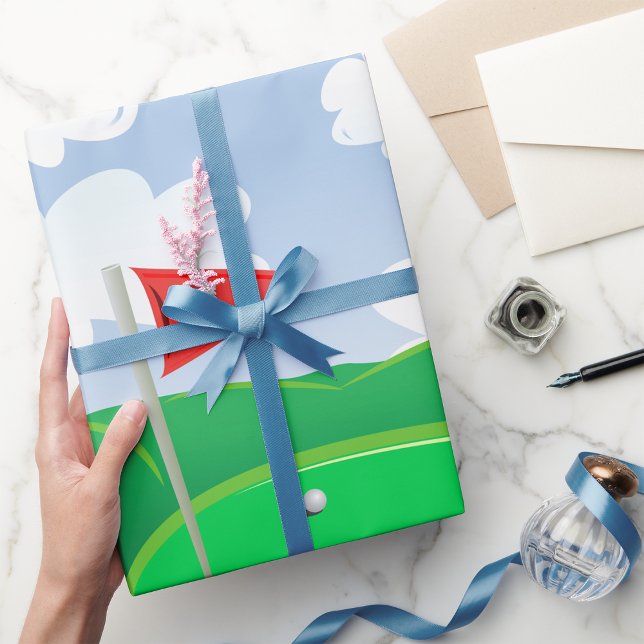 Papier Cadeau Parcours de golf Papier éco-enveloppant (Créateur téléchargé)