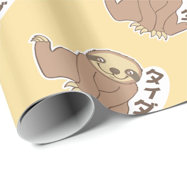 Papier Cadeau Paresse de Kawaii (Coin rond)
