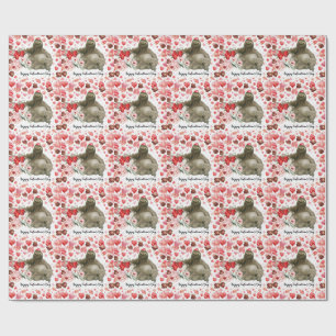 Papier Cadeau Paresseux à la Saint-Valentin 