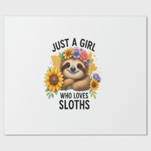 Papier Cadeau Paresseux Juste une fille qui aime la paresse