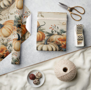 Papier Cadeau Parfait Parti Citrouille Halloween Thanksgiving Fa