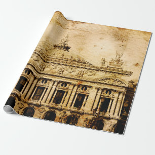 Papier Cadeau Paris à l'ancienne, francé, antique, antique,