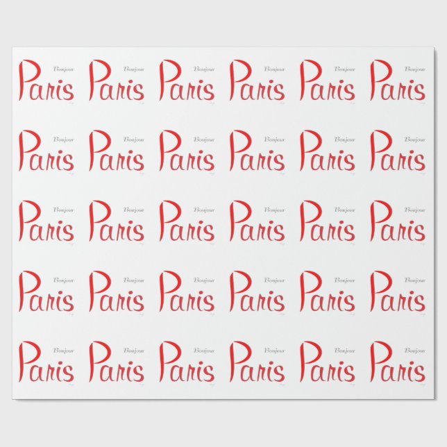 Papier Cadeau PARIS Bonjour (Bonjour) (Plat)