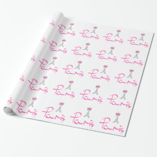 Papier Cadeau Paris-France-avec-la-Bow-Rose