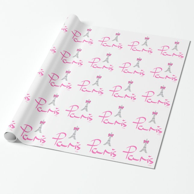 Papier Cadeau Paris-France-avec-la-Bow-Rose (Déroulé)