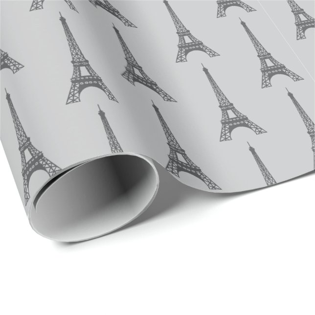 Papier cadeau Paris gris France (Coin rond)
