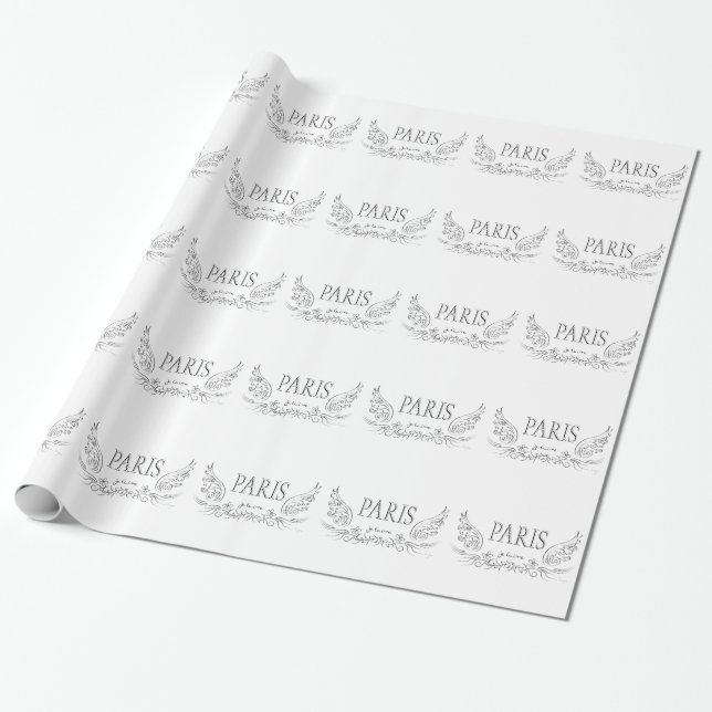 Papier Cadeau PARIS Je t'aime (Déroulé)