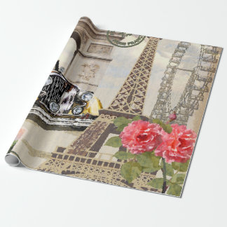 Papier Cadeau Paris poster vintage. vintage, poster, paris, vieu