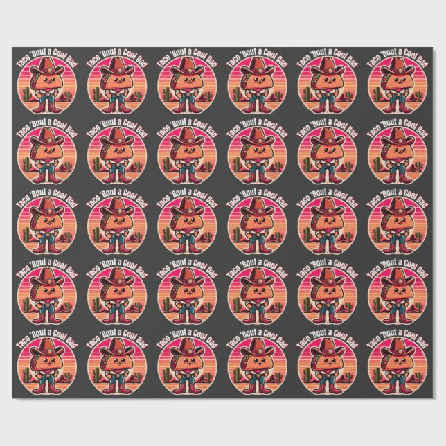 Papier Cadeau Parlons d'un papa cool Funny Cowboy   (Plat)