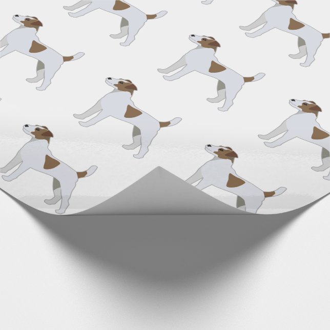Papier Cadeau Parson Russell Terrier Chien de race Illustration (Coin)