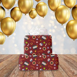 Papier Cadeau Parti Casino | Rouge<br><div class="desc">Profitez d'une soirée à thème de chance ou de n'importe quel type de partie de casino avec ce Casino motif et design. Toutes les icônes de jeu,  comme les puces de poker,  les cartes,  les dés et les machines à sous,  plus sur un arrière - plan rouge.</div>