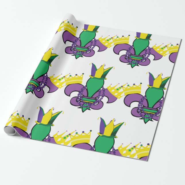 Papier Cadeau Parti Mardi Gras (Déroulé)