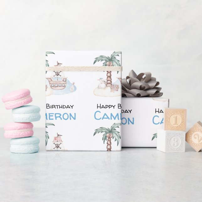 Papier Cadeau Parti Pirate Illustré (Baby Shower)