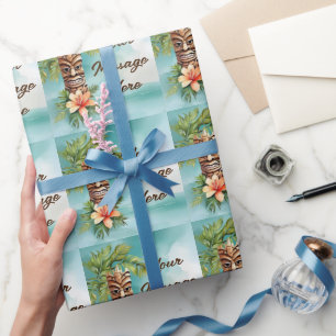 Papier Cadeau Parti Tropical Tiki