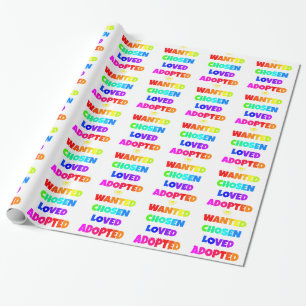 Papier Cadeau Partie adoptée aimée choisie Recherchée de jour