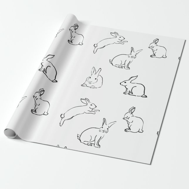 Papier Cadeau Partie de lapin (Déroulé)