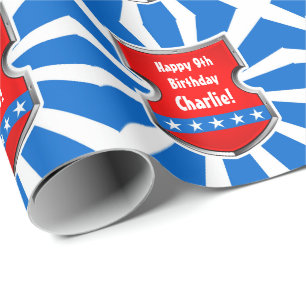 Papier Cadeau Partie patriotique d'anniversaire de enfant de
