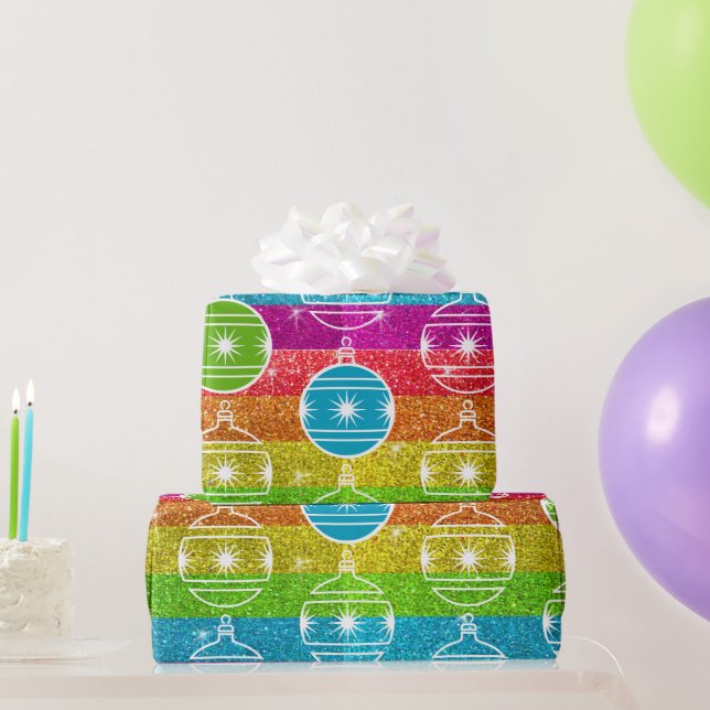 Papier Cadeau Parties scintillant arc-en-ciel Gay Noël (Cadeaux de fête)