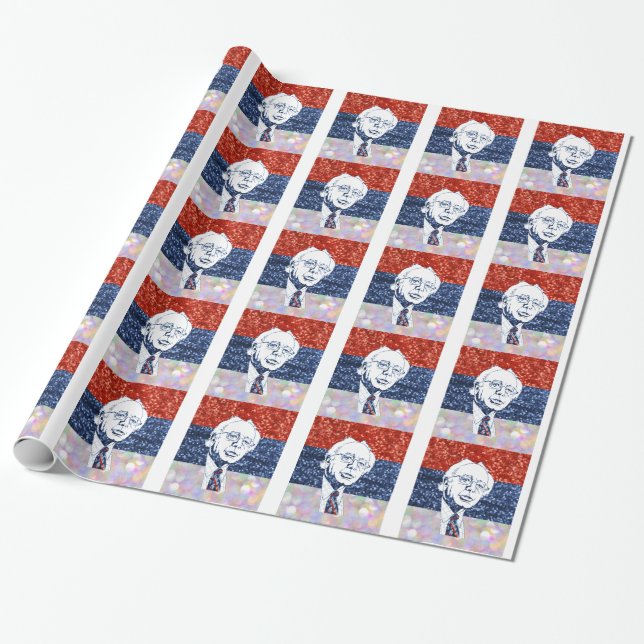 Papier Cadeau parties scintillant bernie sanders (Déroulé)
