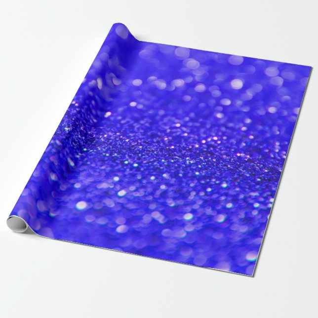 Papier Cadeau Parties scintillant bleu foncé Royal (Déroulé)