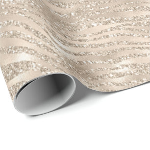 Papier Cadeau Parties scintillant de Champagne d'or Zebra Imprim