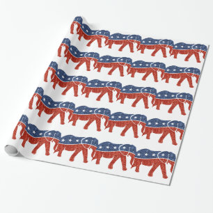 Papier Cadeau parties scintillant de l'éléphant républicain