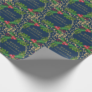 Papier Cadeau Parties scintillant de Noël de la Gold Navy