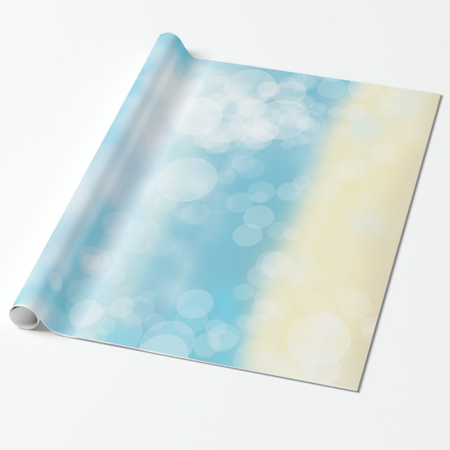 Papier Cadeau Parties scintillant décorative Bleu et or (Déroulé)