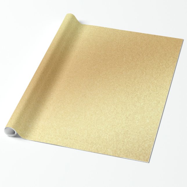 Papier Cadeau Parties scintillant d'or Faux moderne Golden Elega (Déroulé)