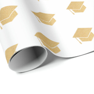 Papier Cadeau Parties scintillant d'or - Motif blanc