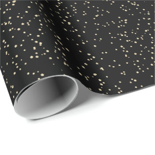 Papier Cadeau Parties scintillant d'or noir pour enfant