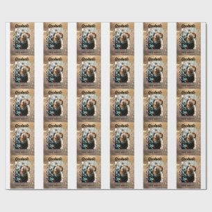 Papier Cadeau Parties scintillant d'or photo graduation ajouter 