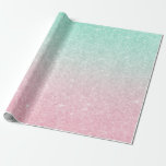 Papier Cadeau parties scintillant élégante de couleurs de sirène<br><div class="desc">Joli style de parties scintillant faux.</div>