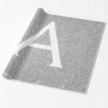 Papier Cadeau Parties scintillant en argent de luxe et Monogramm<br><div class="desc">Parties scintillant de luxe Silver Faux et papier d'enveloppement élégant et étincelant. Ce papier d'emballage cadeau peut être customisé pour inclure votre nom initial et prénom pour un paquet cadeau pour un Baby shower de fille,  Fête des mariées,  Bachelorette Party ou Fille's Birthday Party.</div>