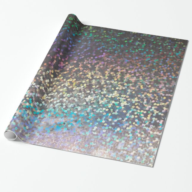 Papier Cadeau Parties scintillant étincelante confetti multicoul (Déroulé)