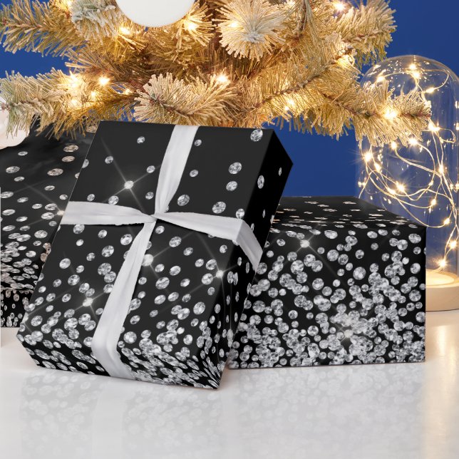Papier Cadeau Parties scintillant glam diamant brillant rhinocér (Vacances)