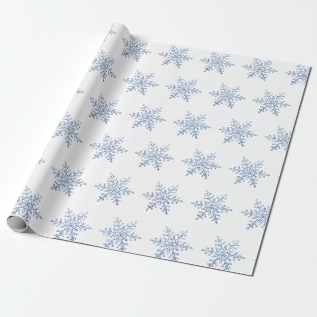 Papier Cadeau Parties scintillant Motif Snowflake (Déroulé)