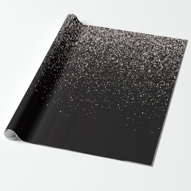 Papier Cadeau Parties scintillant noire et argent (Déroulé)