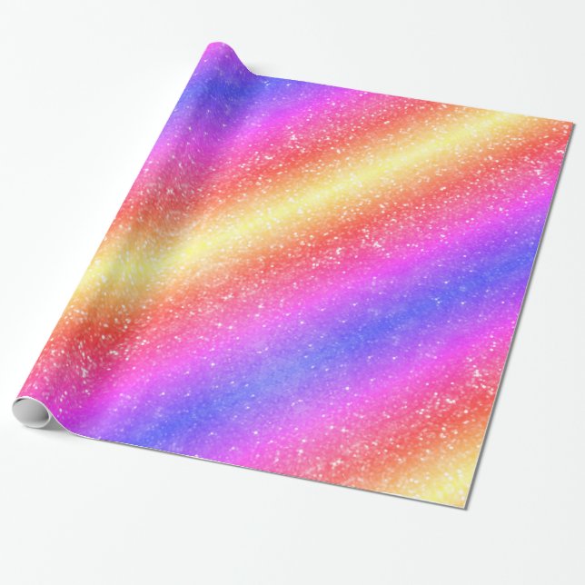 Papier Cadeau Parties scintillant Rainbow tendance (Déroulé)