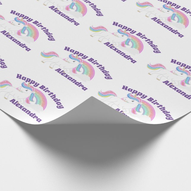 Papier Cadeau Parties scintillant Rainbow Unicorn Anniversaire e (Coin)