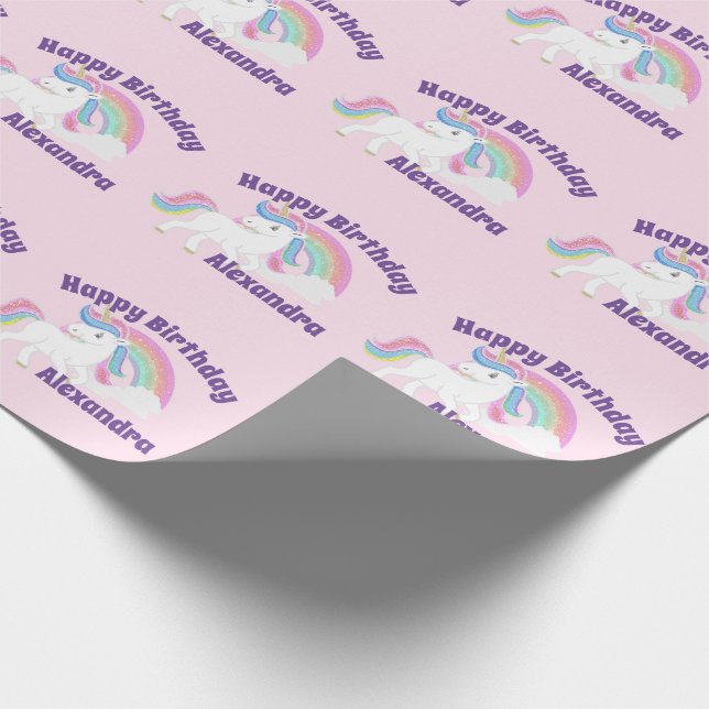 Papier Cadeau Parties scintillant Rainbow Unicorn Anniversaire e (Coin)