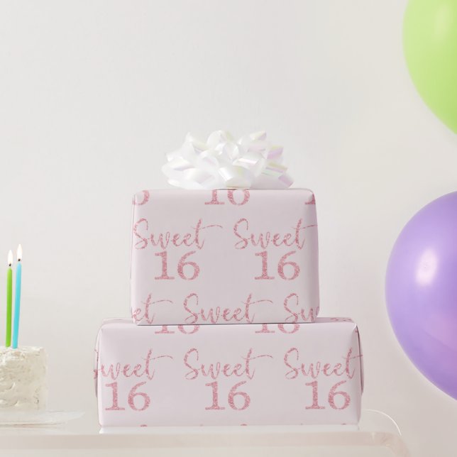 Papier Cadeau Parties scintillant rose douce 16 (Cadeaux de fête)
